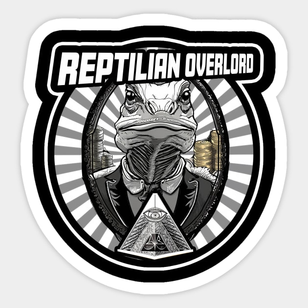 Reptilian Overlord Sticker by thedarkskeptic